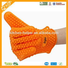 Персонализированные Топ продаж Шэньчжэнь производителя теплоизоляционные силиконовые Лучшие кухонные горшки держатели и духовки рукавицы с 5 пальцев